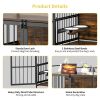 Furniture Style Large Dog Crate with 360° & Adjustable Raised Feeder for Dogs 48"
