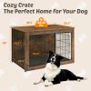 Dog Kennel Furniture, Wooden Dog Crate End Table, Heavy Duty Dog Crate, Decorative Pet Crate Dog Cage for Large Indoor Use (Rustic Brown) 39" L×26" W×
