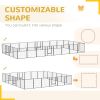 PawHut 24 Panel Dog Playpen for Small and Medium Dogs with Lockable Door, or Indoor/Outdoor Use, DIY Shape Pet Playpen, 189" x 189" x 32"
