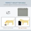 PawHut Raised Dog Feeding Station with 2 Stainless Steel Bowls and Storage for Large Dogs and Other Large Pets Gray