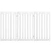 36 Inch Folding Wooden Freestanding Pet Gate Dog Gate with 360° Flexible Hinge