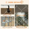 PawHut Outdoor Dog Kennel Galvanized Steel Fence with Cover Secure Lock Mesh Sidewalls for Backyard 13' x 13' x 7.5'