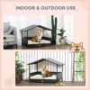 PawHut Wicker Dog House Indoor Outdoor Removable Cushion Lounge Cream White
