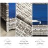 PawHut Pet House Wicker, Rattan Bed for Indoor/Outdoor with Water-Resistant and Removable Cushions, Elevated Bottom, Dark Blue