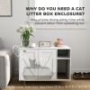 PawHut Cat Litter Box Enclosure End Side Table with Scratching Pad, Storage, for Living Room, Bedroom, 31.5" x 20" x 24"