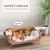 PawHut Dog Sofa Bed w/ Adjustable Armrest & Backrest for Small, Medium & Large Dogs, Pink