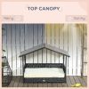 PawHut Wicker Dog House Indoor Outdoor Removable Cushion Lounge Cream White