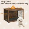 Dog Kennel Furniture, Wooden Dog Crate End Table, Heavy Duty Dog Crate, Decorative Pet Crate Dog Cage for Large Indoor Use (Rustic Brown) 27" L×20" W×