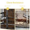 Furniture Style Large Dog Crate with 360° & Adjustable Raised Feeder for Dogs 48"