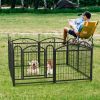 Dog Playpen Indoor 24 inch 8 Panels Metal Dog Pen Pet Dog Fence Outdoor Exercise Pen with Doors, Heavy Duty Dog Fence Puppy Pen for Large Medium Small